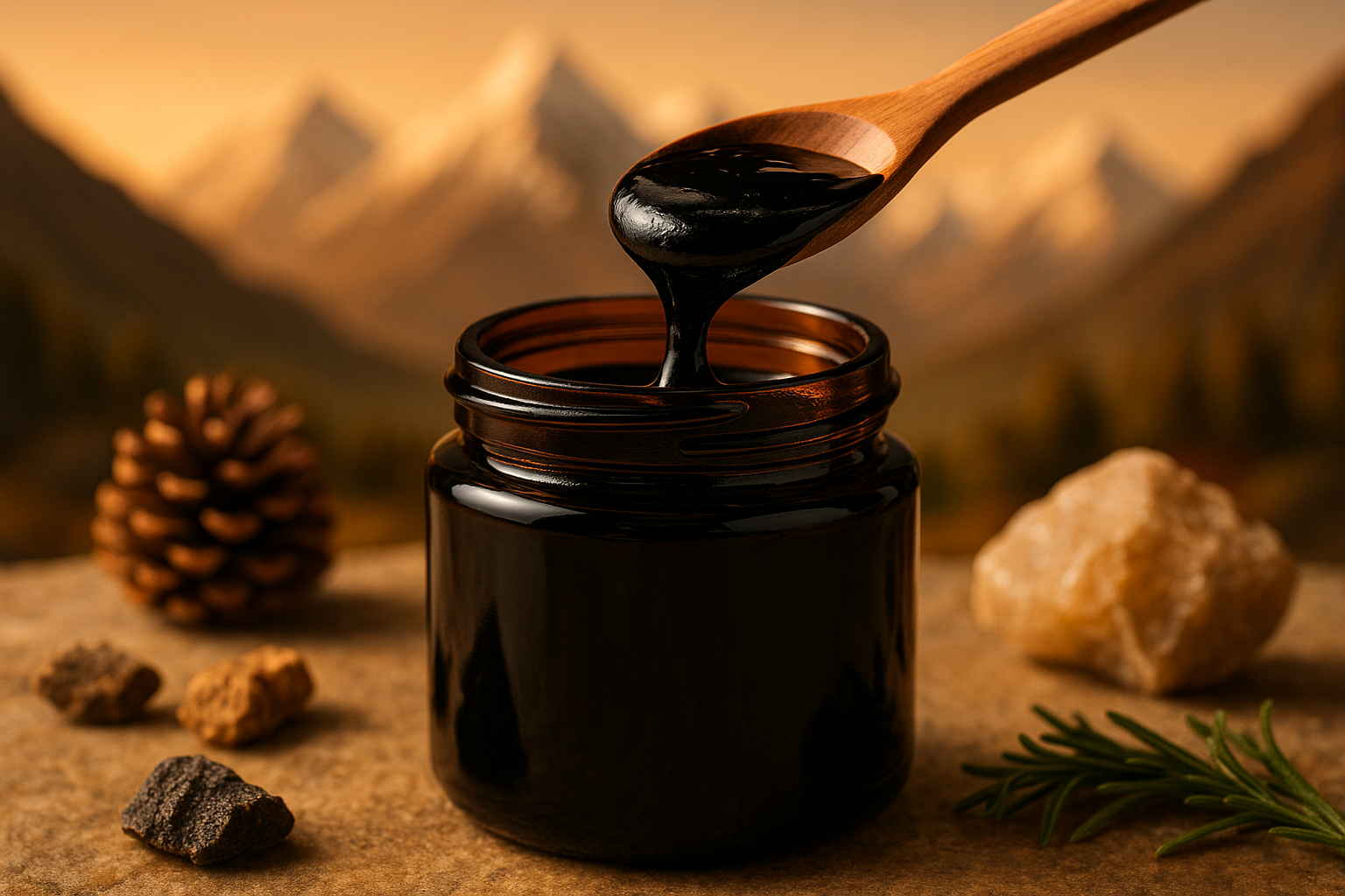 Health product shilajit resin, for men support and energy
